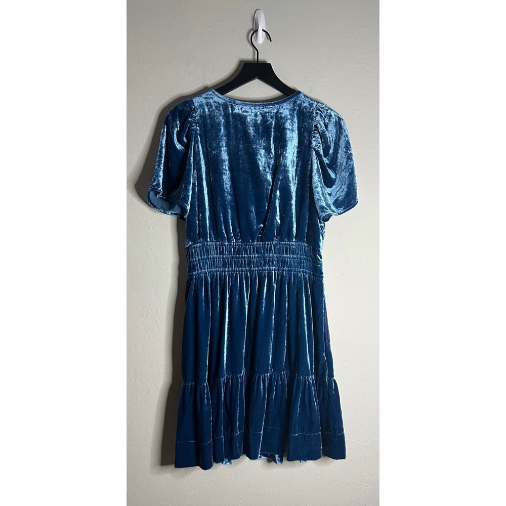 Anthropologie Somerset Blue Velvet Mini Dress Size M - Picture 5 of 16